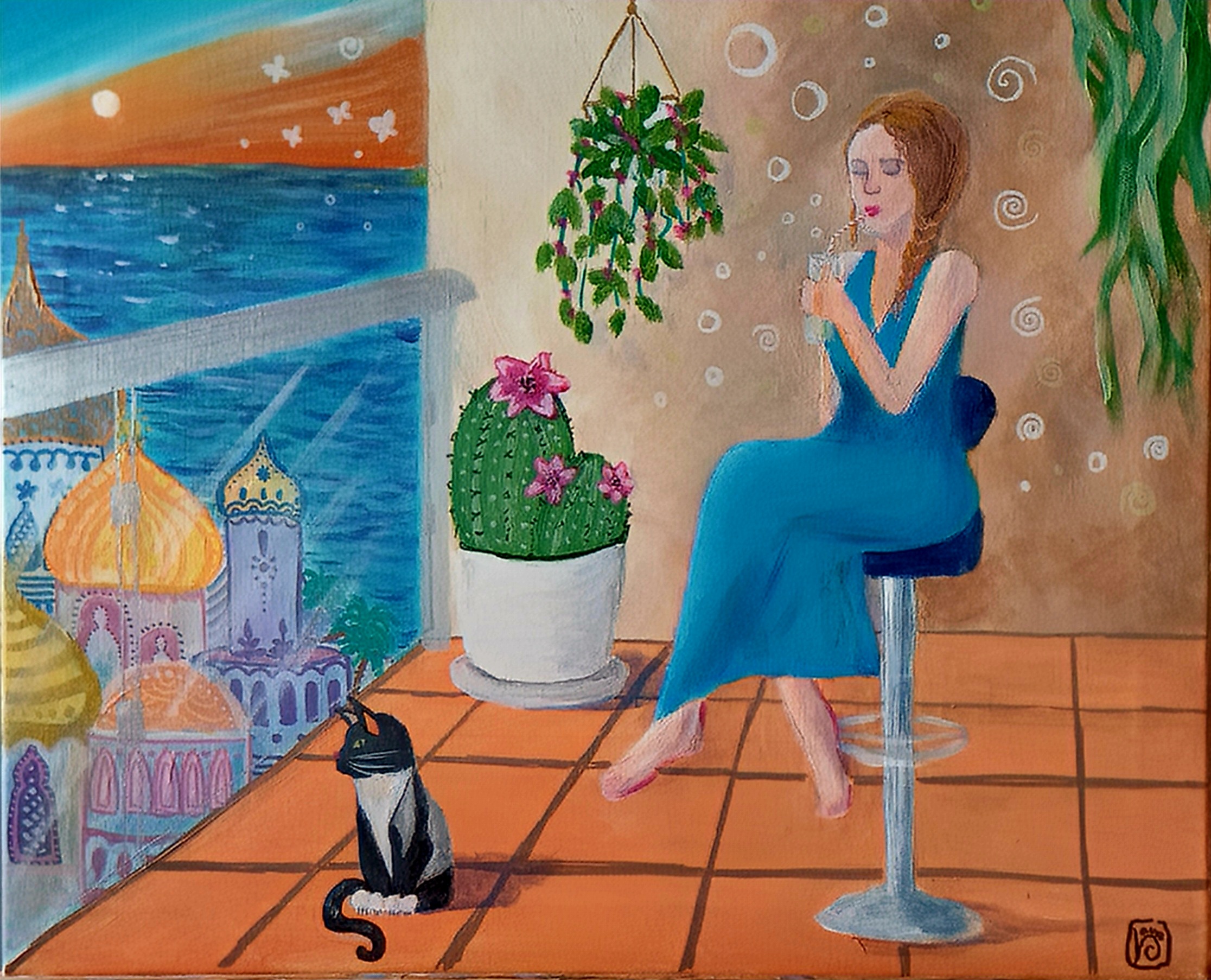 En la terraza